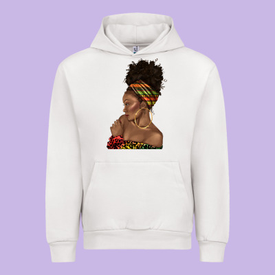 Urban Hoodie afro black woman profile juneteenth