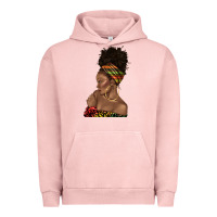 Pigment Salmon afro black woman profile juneteenth Urban Hoodie - texasbilliewilder