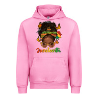 Fuchsia Pink afro messy bun juneteenth Urban Hoodie - texasbilliewilder