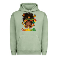 Pigment Oil Green afro messy bun juneteenth Urban Hoodie - texasbilliewilder
