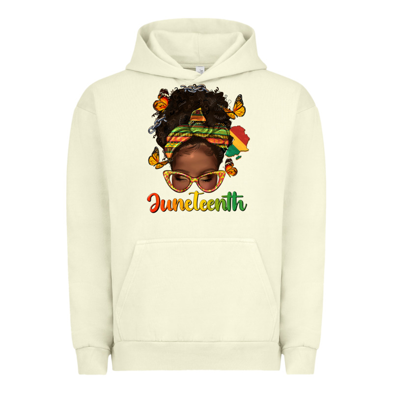 Afro Messy Bun Juneteenth Urban Hoodie by texasbilliewilder | Teevron