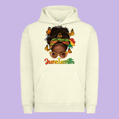 Urban Hoodie afro messy bun juneteenth