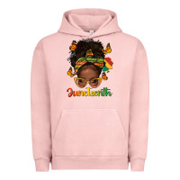 Pigment Salmon afro messy bun juneteenth Urban Hoodie - texasbilliewilder