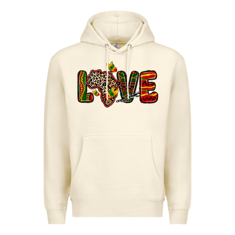 Love Africa Map Premium Hoodie by Zillion Design Studio | Teevron