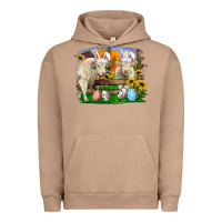 Pigment Burro Easter Farm Cows Bunny Ears And Eggs Urban Hoodie - RanaPortraitStore