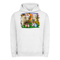Pigment Lunar Rock Easter Farm Cows Bunny Ears And Eggs Urban Hoodie - RanaPortraitStore