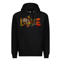 Black love africa map Premium Hoodie - Zillion Design Studio