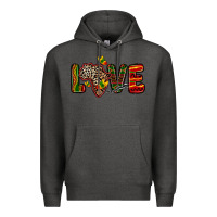Charcoal Heather love africa map Premium Hoodie - Zillion Design Studio