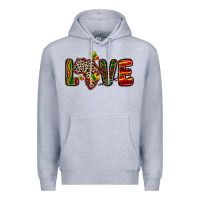 Heather Grey love africa map Premium Hoodie - Zillion Design Studio