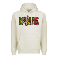 Oatmeal Heather love africa map Premium Hoodie - Zillion Design Studio
