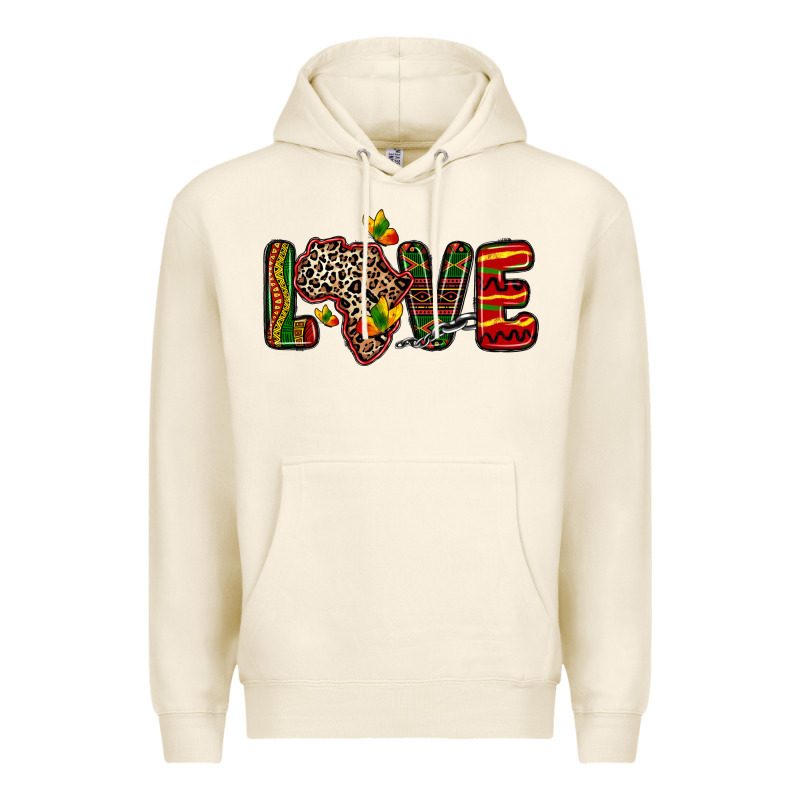 Love Africa Map Premium Hoodie by Zillion Design Studio | Teevron