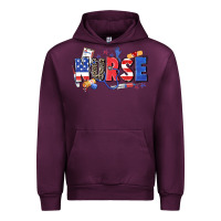 Mauve Wine American nurse Urban Hoodie - Zillion Design Studio