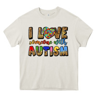 Cream i love someone with autism Heavy Core Tee - LillyAllenDesigns