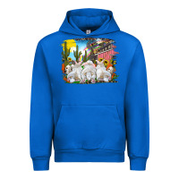Cobalt Easter Farm With Bunnies Urban Hoodie - RanaPortraitStore