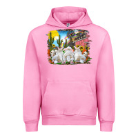 Fuchsia Pink Easter Farm With Bunnies Urban Hoodie - RanaPortraitStore