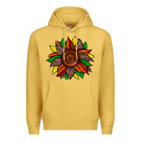 Antique Gold juneteenth leopard sunflower Premium Hoodie - Zillion Design Studio