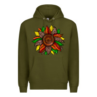 Army Green juneteenth leopard sunflower Premium Hoodie - Zillion Design Studio