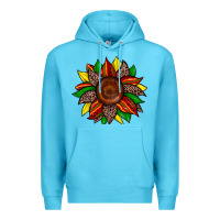 Ocean Blue juneteenth leopard sunflower Premium Hoodie - Zillion Design Studio