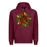 Burgundy juneteenth leopard sunflower Premium Hoodie - Zillion Design Studio