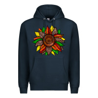 Navy juneteenth leopard sunflower Premium Hoodie - Zillion Design Studio