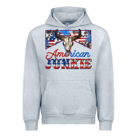 Heather Grey American junkie Urban Hoodie - Zillion Design Studio