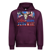 Mauve Wine American junkie Urban Hoodie - Zillion Design Studio