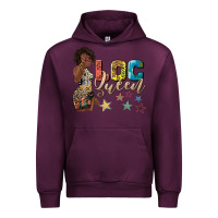 Mauve Wine afro woman loc queen Urban Hoodie - texasbilliewilder