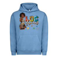 Pigment Pebble Blue afro woman loc queen Urban Hoodie - texasbilliewilder
