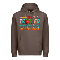 Coffee this teacher wears her heart on her sleeve Premium Hoodie - texasbilliewilder