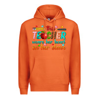 Carrot this teacher wears her heart on her sleeve Premium Hoodie - texasbilliewilder