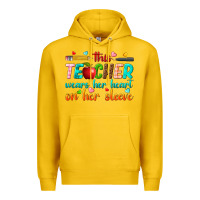 Lemon this teacher wears her heart on her sleeve Premium Hoodie - texasbilliewilder