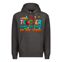 Smoke this teacher wears her heart on her sleeve Premium Hoodie - texasbilliewilder