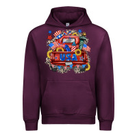 Mauve Wine usa truck Urban Hoodie - Zillion Design Studio