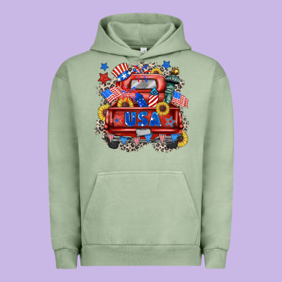 Usa Truck Urban Hoodie Designed By Zillion Design Studio