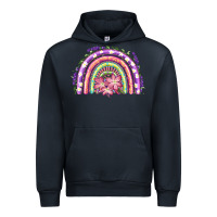 Navy Easter Floral Spring Rainbow Urban Hoodie - RanaPortraitStore