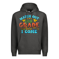 Charcoal Heather watch out first grade here i come Premium Hoodie - texasbilliewilder