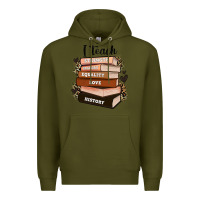 Army Green i teach strength bravery equality love history Premium Hoodie - Zillion Design Studio