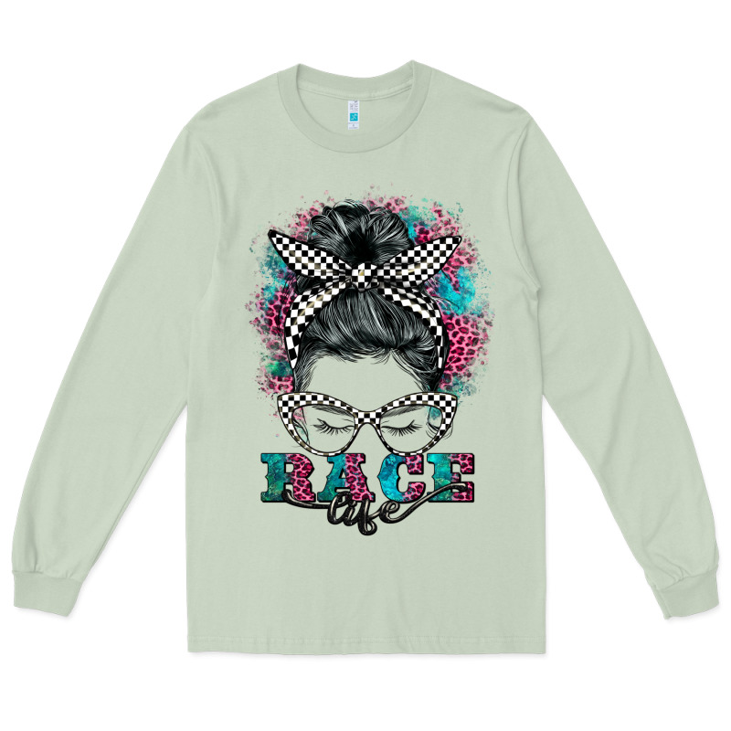 Race Life  Messy Bun Long Sleeve Tee by BarkalooDesign | Teevron