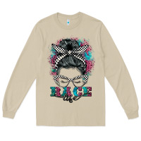 Mushroom race life  messy bun Long Sleeve Tee - BarkalooDesign