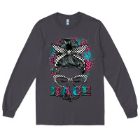 Smoke race life  messy bun Long Sleeve Tee - BarkalooDesign