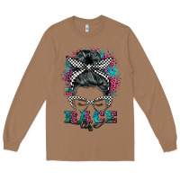 Toasted Coconut race life  messy bun Long Sleeve Tee - BarkalooDesign