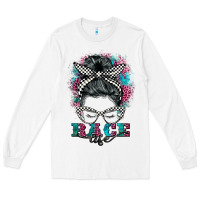 White race life  messy bun Long Sleeve Tee - BarkalooDesign