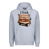Heather Grey i teach strength bravery equality love history Premium Hoodie - Zillion Design Studio