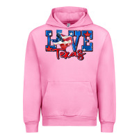 Fuchsia Pink love texas map Urban Hoodie - Zillion Design Studio