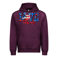 Mauve Wine love texas map Urban Hoodie - Zillion Design Studio