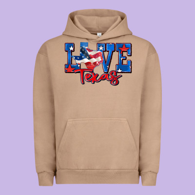 Love Texas Map Urban Hoodie Designed By Zillion Design Studio