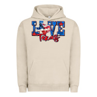 Pigment French Oak love texas map Urban Hoodie - Zillion Design Studio