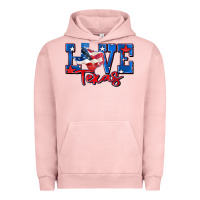 Pigment Salmon love texas map Urban Hoodie - Zillion Design Studio