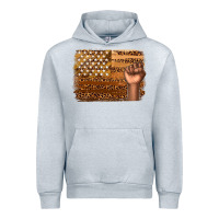 Heather Grey American melanin flag Urban Hoodie - texasbilliewilder