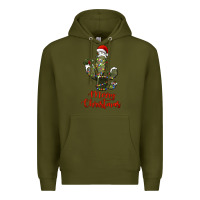 Army Green merry christmas cactus Premium Hoodie - RanaPortraitStore